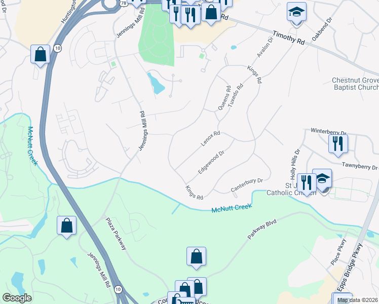 map of restaurants, bars, coffee shops, grocery stores, and more near 286 Lenox Road in Athens