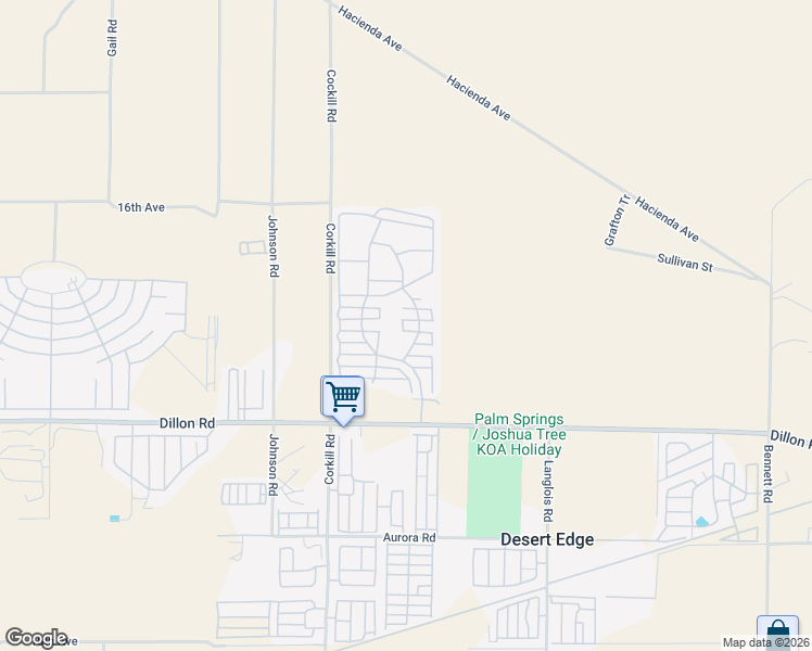 map of restaurants, bars, coffee shops, grocery stores, and more near 70200 Dillon Road in Desert Hot Springs