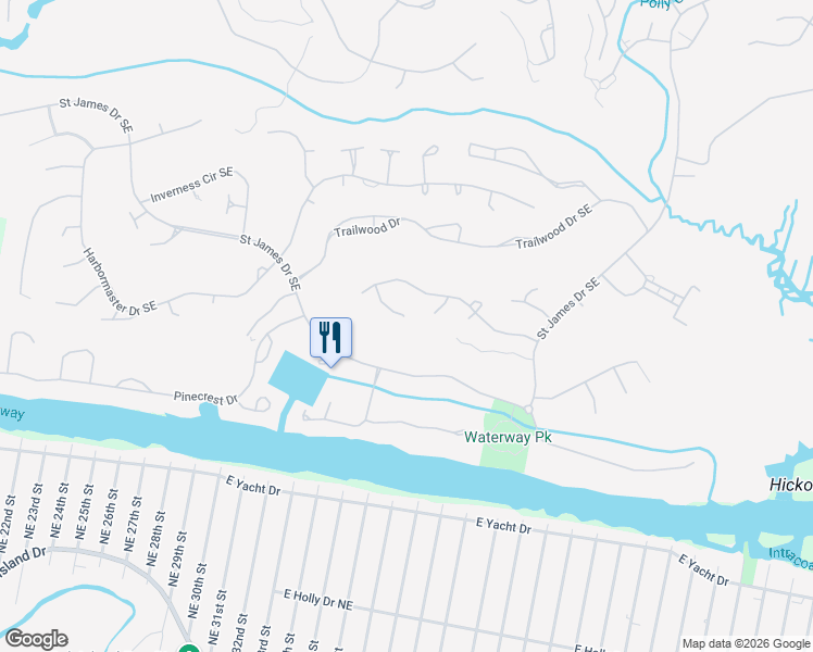 map of restaurants, bars, coffee shops, grocery stores, and more near 2739 Juneberry Ln SE in Southport