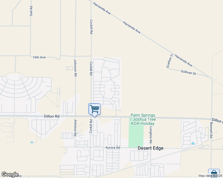 map of restaurants, bars, coffee shops, grocery stores, and more near 70200 Dillon Road in Desert Hot Springs