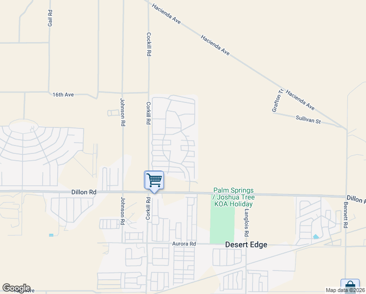 map of restaurants, bars, coffee shops, grocery stores, and more near 70200 Dillon Road in Desert Hot Springs