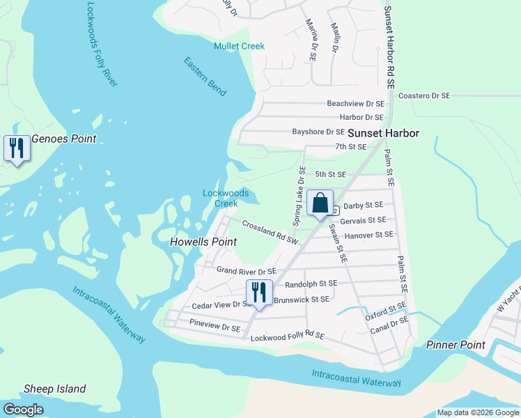 map of restaurants, bars, coffee shops, grocery stores, and more near 472 Point Rd SE in Bolivia