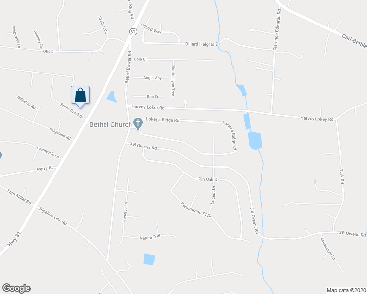 map of restaurants, bars, coffee shops, grocery stores, and more near 327 Lokey's Ridge Road in Bethlehem