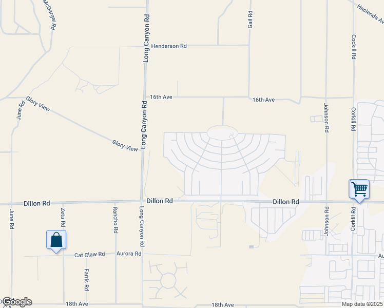 map of restaurants, bars, coffee shops, grocery stores, and more near 69291 Midpark Drive in Desert Hot Springs