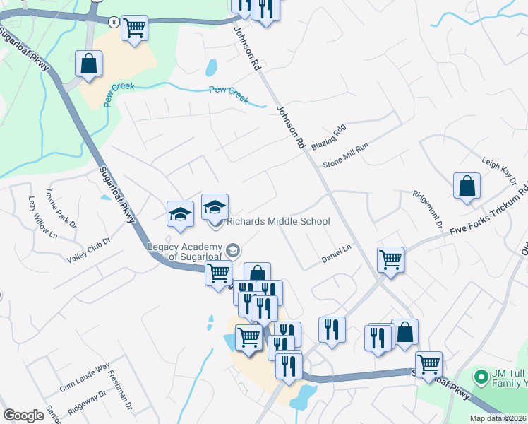 map of restaurants, bars, coffee shops, grocery stores, and more near 336 Firecrest Lane in Lawrenceville