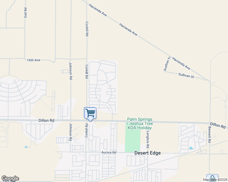 map of restaurants, bars, coffee shops, grocery stores, and more near Vía Dos Caminos in Lake Elsinore