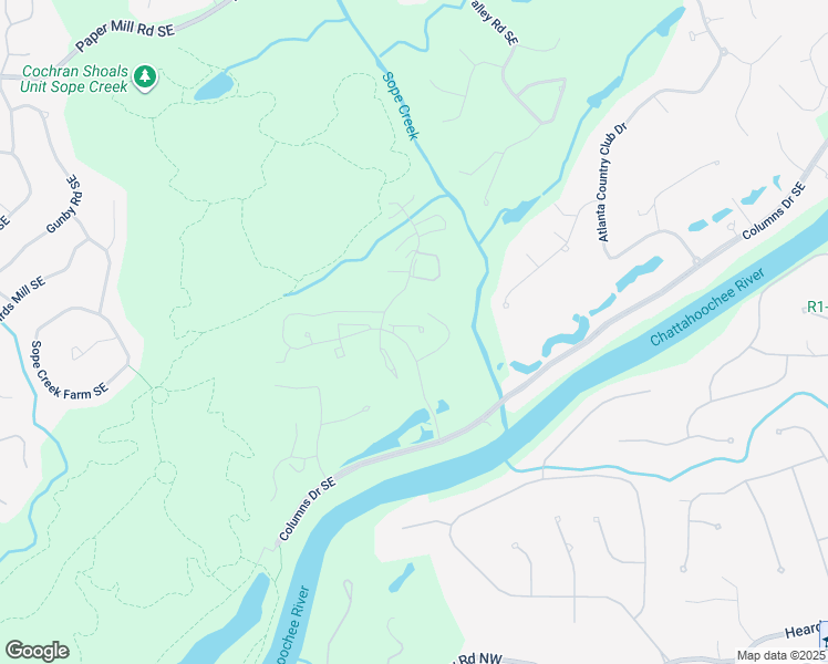 map of restaurants, bars, coffee shops, grocery stores, and more near 2210 River Heights Court Southeast in Marietta