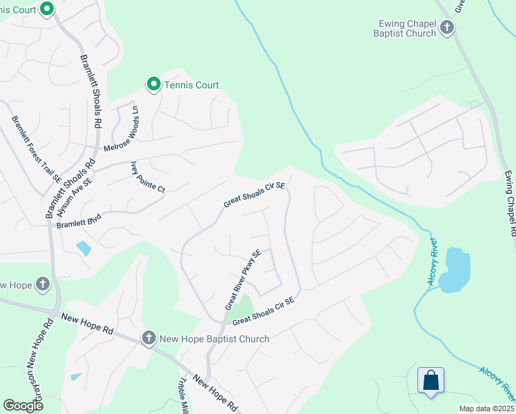 map of restaurants, bars, coffee shops, grocery stores, and more near 1943 Side Branch Way Southeast in Lawrenceville