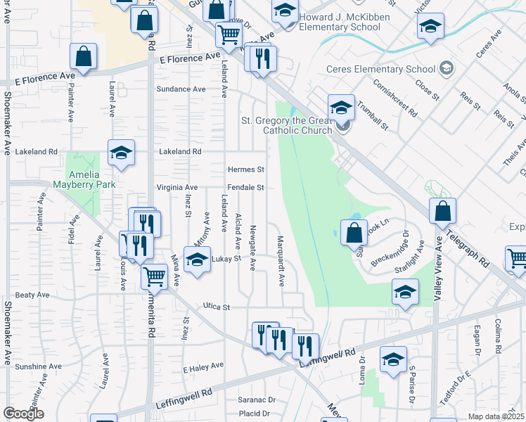map of restaurants, bars, coffee shops, grocery stores, and more near 11309 Telechron Avenue in Whittier