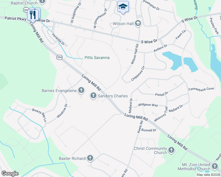 map of restaurants, bars, coffee shops, grocery stores, and more near 1370 Curlew Circle in Sumter