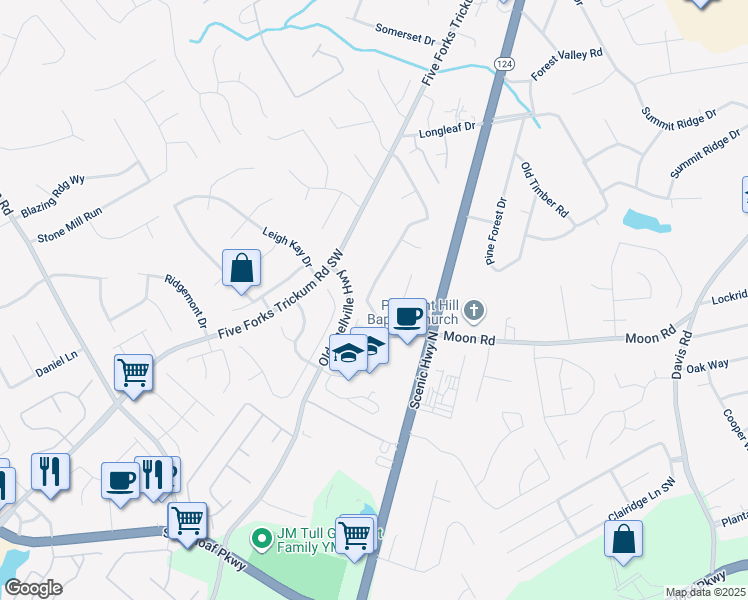 map of restaurants, bars, coffee shops, grocery stores, and more near 526 Charleston Lane in Lawrenceville