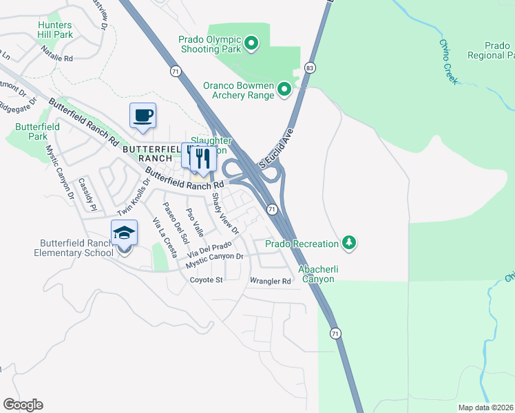 map of restaurants, bars, coffee shops, grocery stores, and more near 17883 Graystone Avenue in Chino Hills