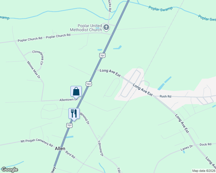 map of restaurants, bars, coffee shops, grocery stores, and more near 3893 Golden Key Road in Conway