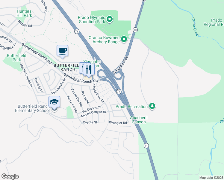 map of restaurants, bars, coffee shops, grocery stores, and more near 17883 Graystone Avenue in Chino Hills