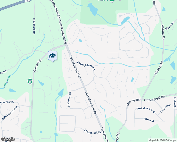 map of restaurants, bars, coffee shops, grocery stores, and more near 1209 Fenmore Hall Drive in Powder Springs