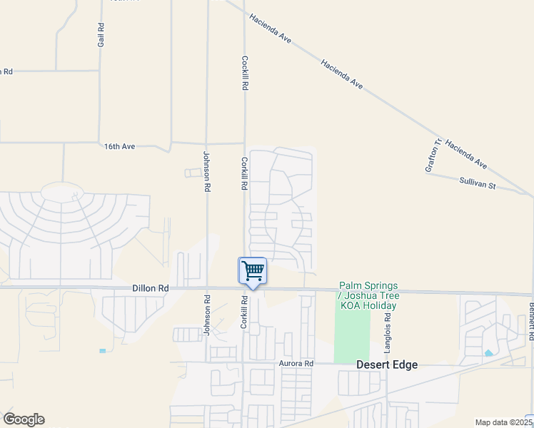 map of restaurants, bars, coffee shops, grocery stores, and more near 70200 Dillon Road in Desert Hot Springs