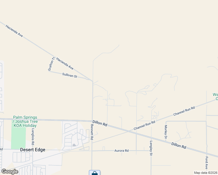 map of restaurants, bars, coffee shops, grocery stores, and more near 16430 Evans Lane in Desert Hot Springs