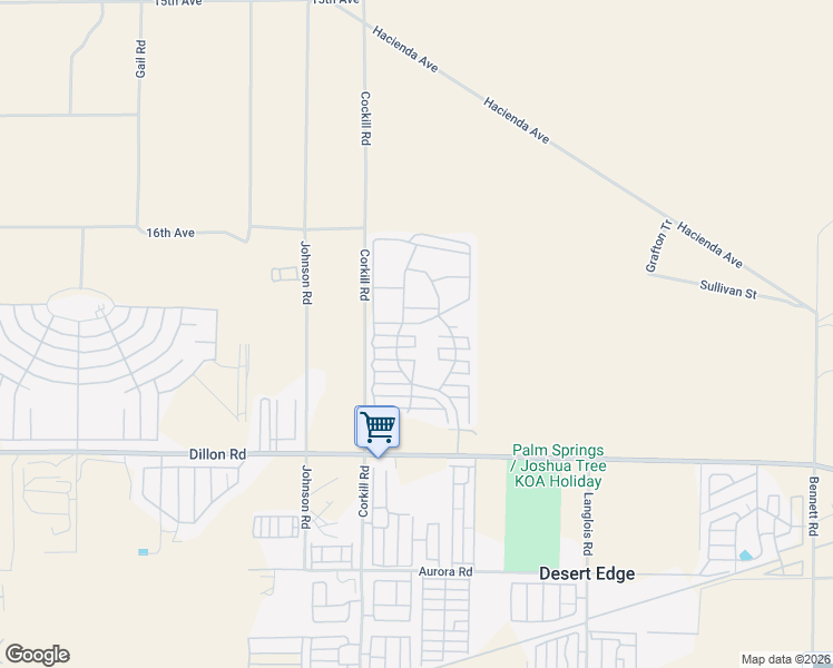 map of restaurants, bars, coffee shops, grocery stores, and more near 70200 Dillon Road in Desert Hot Springs