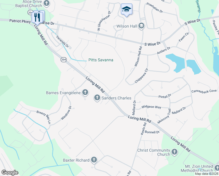 map of restaurants, bars, coffee shops, grocery stores, and more near 1370 Curlew Circle in Sumter