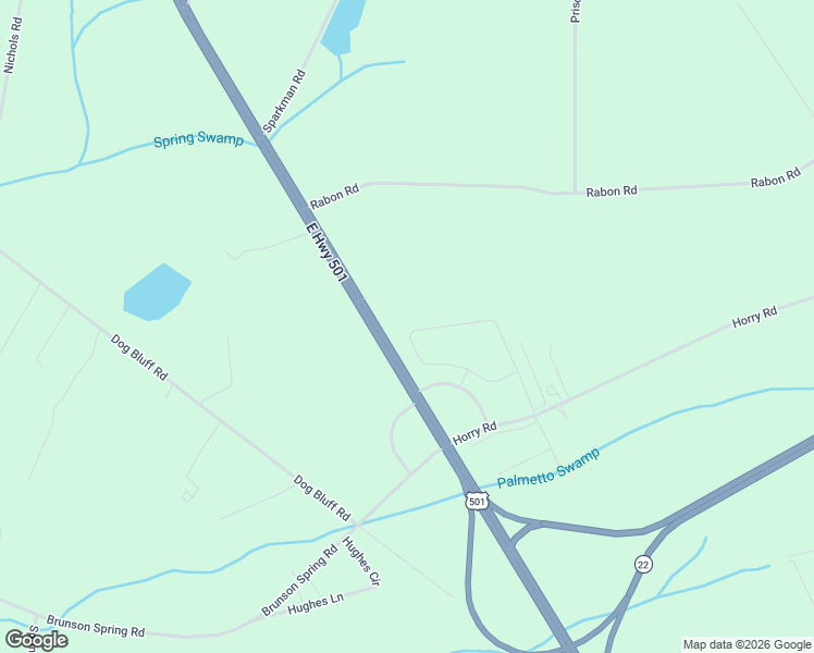map of restaurants, bars, coffee shops, grocery stores, and more near 5447 U.S. 501 in Aynor