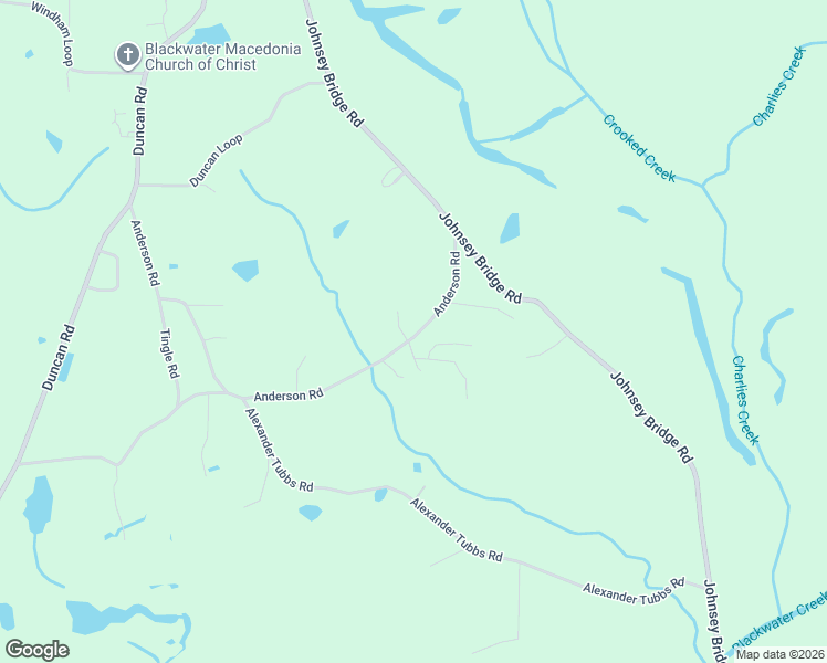 map of restaurants, bars, coffee shops, grocery stores, and more near Anderson Road in Jasper