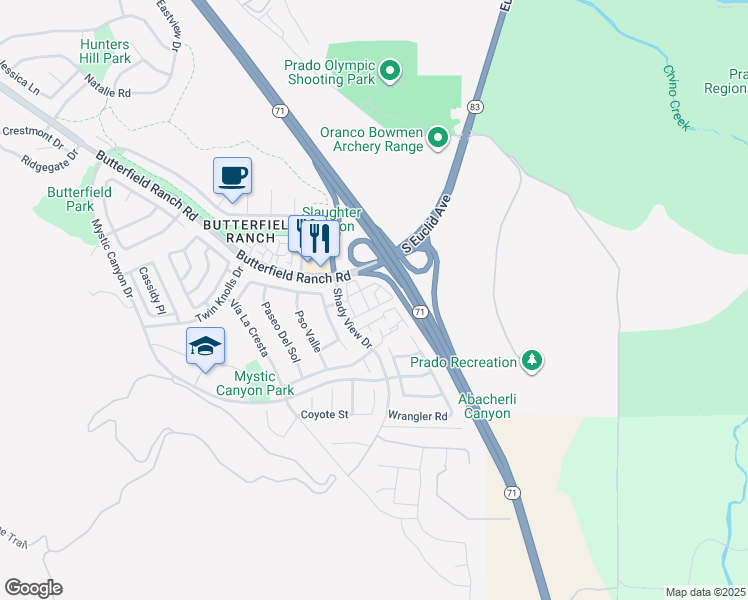 map of restaurants, bars, coffee shops, grocery stores, and more near 6618 Laurelton Lane in Chino Hills
