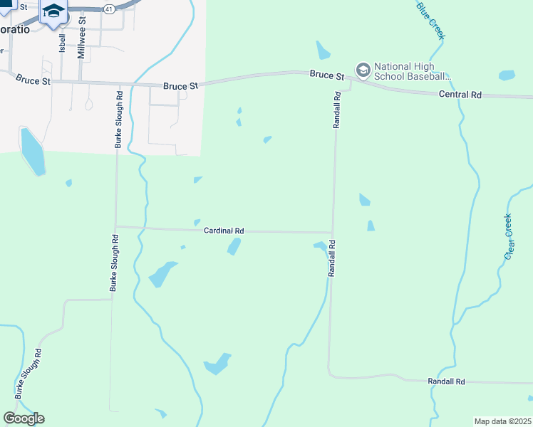 map of restaurants, bars, coffee shops, grocery stores, and more near 129 Cardinal Road in Horatio