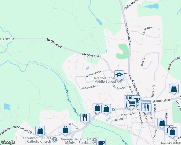 map of restaurants, bars, coffee shops, grocery stores, and more near 125 Rosewood Drive in Dallas