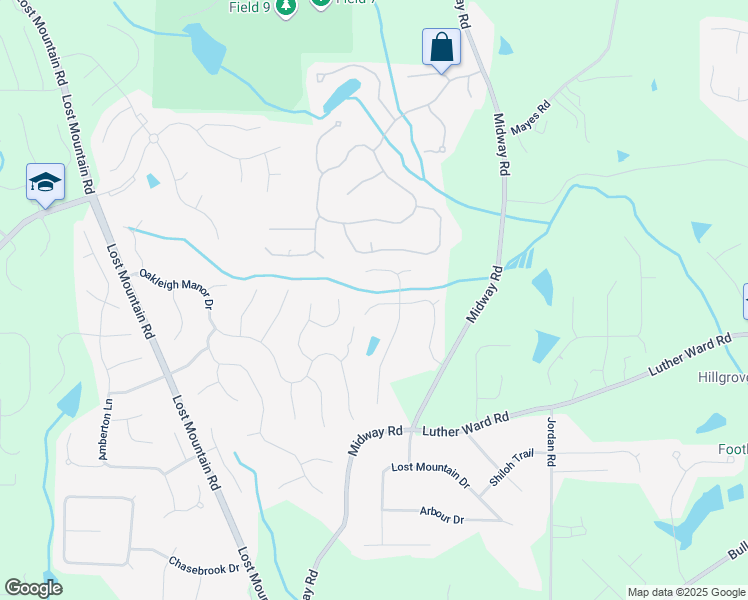 map of restaurants, bars, coffee shops, grocery stores, and more near 4592 Planters Hill Drive in Powder Springs