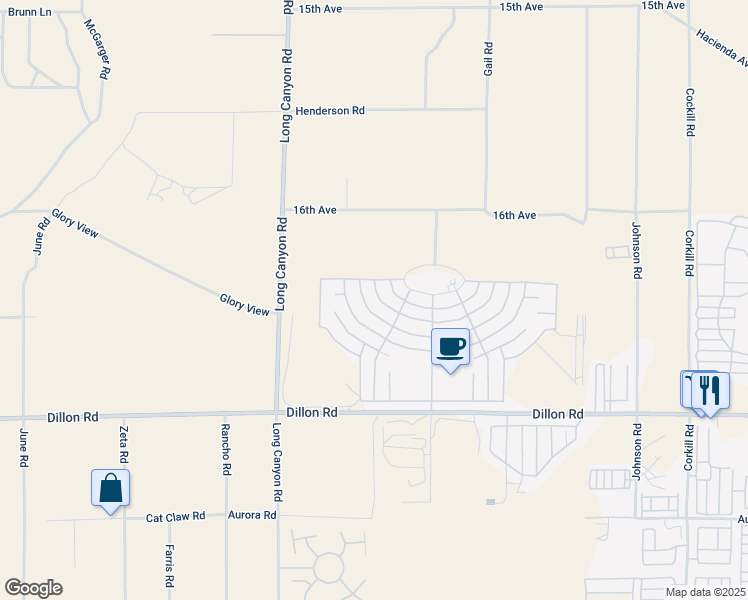 map of restaurants, bars, coffee shops, grocery stores, and more near 69275 Crestview Drive in Desert Hot Springs