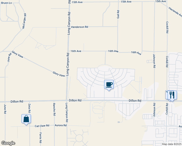 map of restaurants, bars, coffee shops, grocery stores, and more near 69275 Crestview Drive in Desert Hot Springs