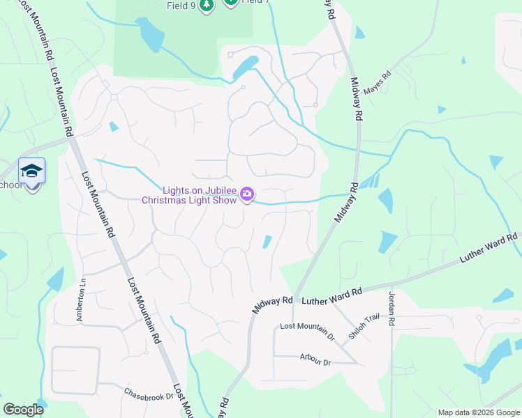map of restaurants, bars, coffee shops, grocery stores, and more near 1208 Cotton Gin Drive in Powder Springs