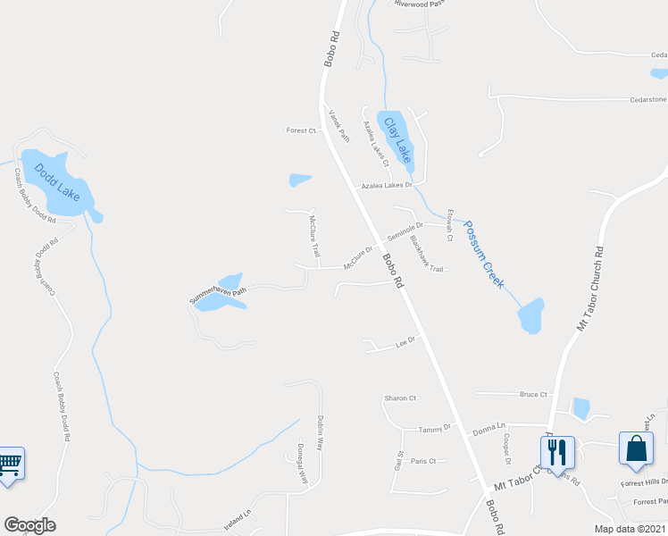 map of restaurants, bars, coffee shops, grocery stores, and more near 155 McClure Drive in Dallas