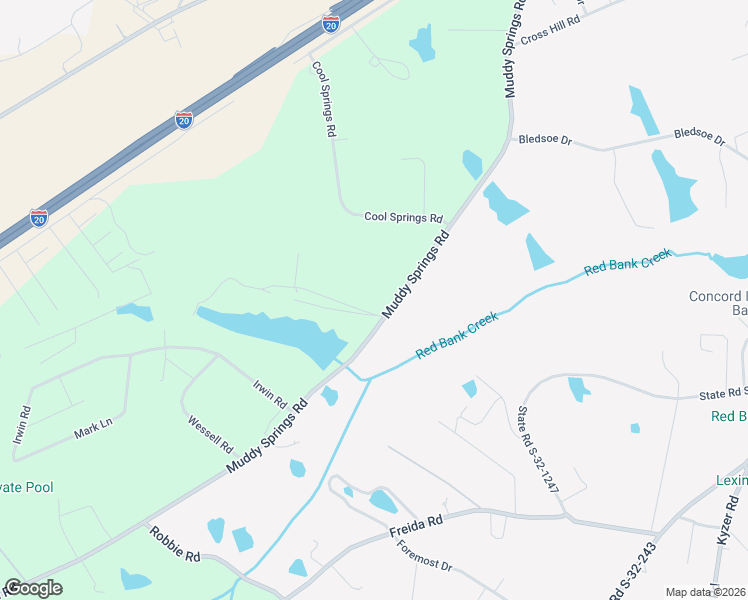 map of restaurants, bars, coffee shops, grocery stores, and more near 336 Muddy Springs Road in Lexington