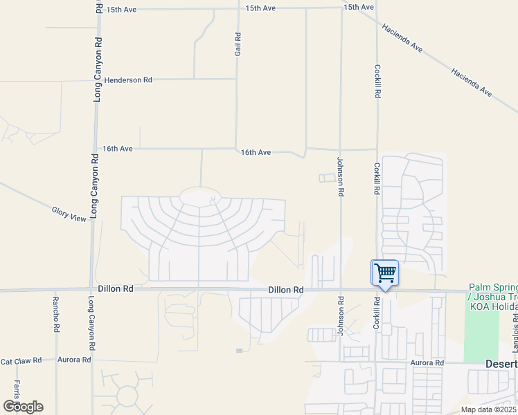 map of restaurants, bars, coffee shops, grocery stores, and more near 69652 Parkside Drive in Desert Hot Springs