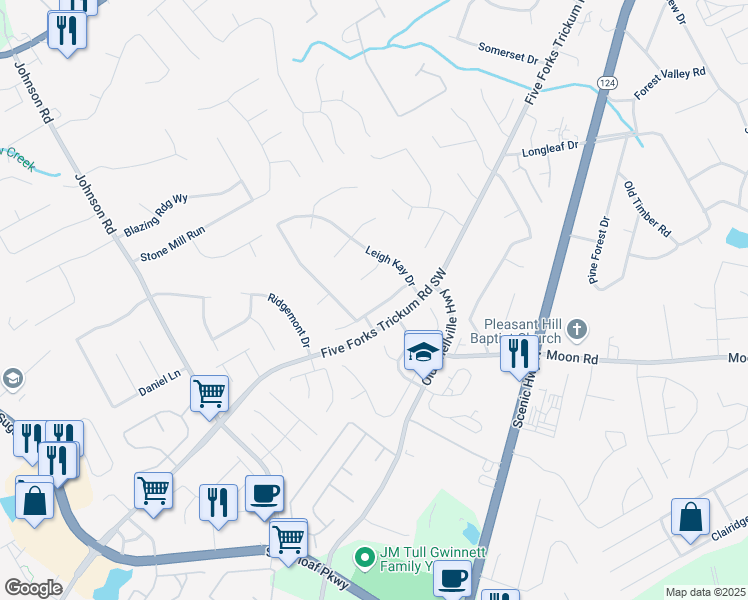 map of restaurants, bars, coffee shops, grocery stores, and more near 991 Lisa Kay Drive in Lawrenceville