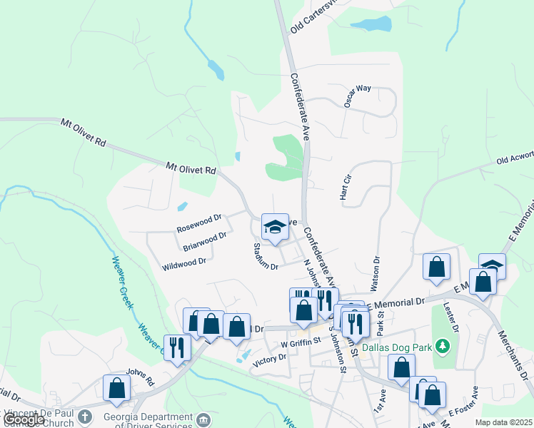 map of restaurants, bars, coffee shops, grocery stores, and more near 103 Ragsdale Place in Dallas