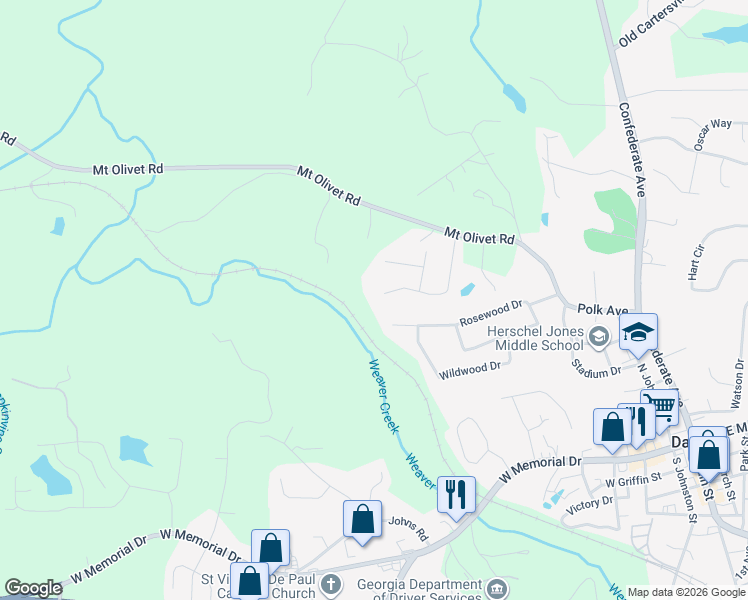 map of restaurants, bars, coffee shops, grocery stores, and more near 145 Westwood Drive in Dallas