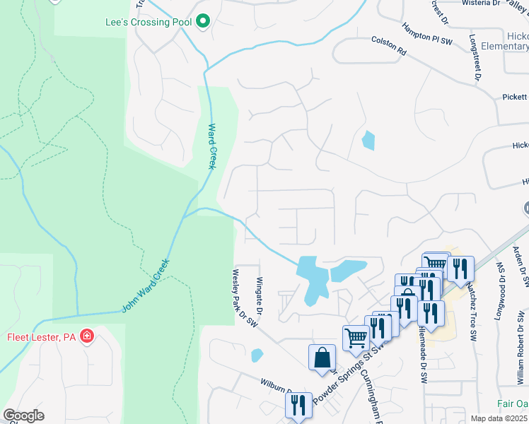 map of restaurants, bars, coffee shops, grocery stores, and more near 994 Bolingbrook Drive Southwest in Marietta