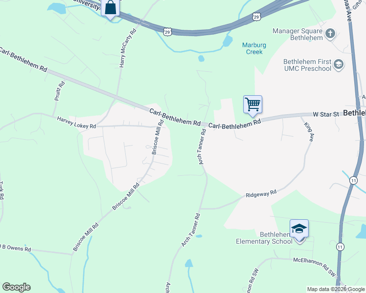 map of restaurants, bars, coffee shops, grocery stores, and more near 823 Arch Tanner Road in Bethlehem