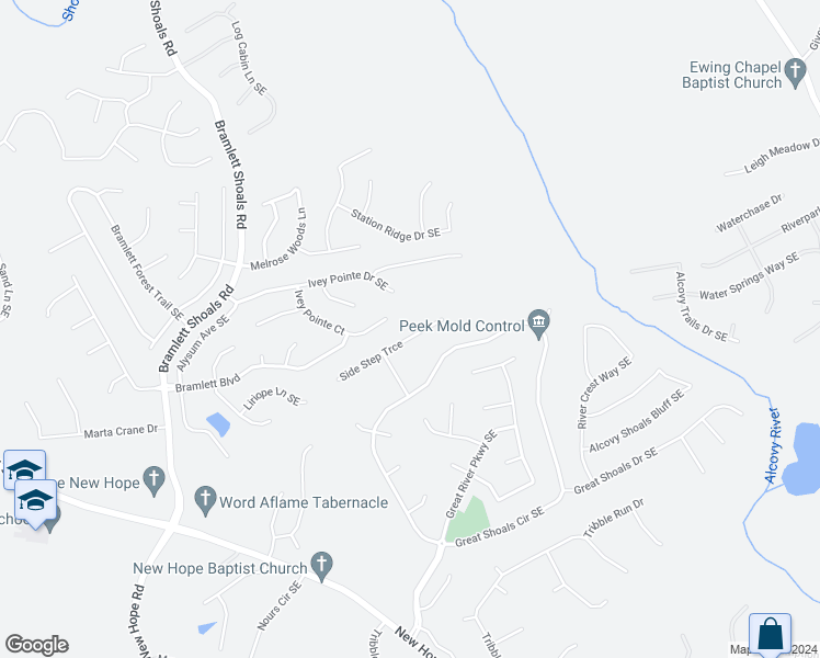 map of restaurants, bars, coffee shops, grocery stores, and more near 1348 Side Step Trace in Lawrenceville