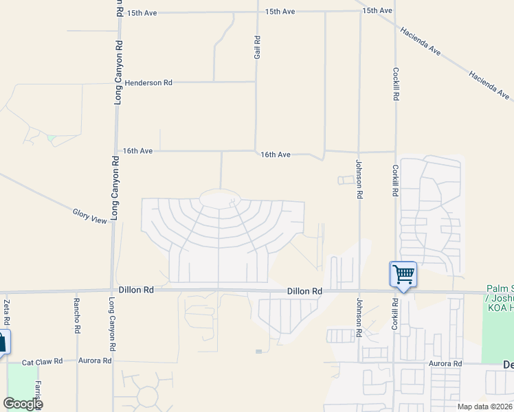 map of restaurants, bars, coffee shops, grocery stores, and more near 69545 Poolside Drive in Desert Hot Springs