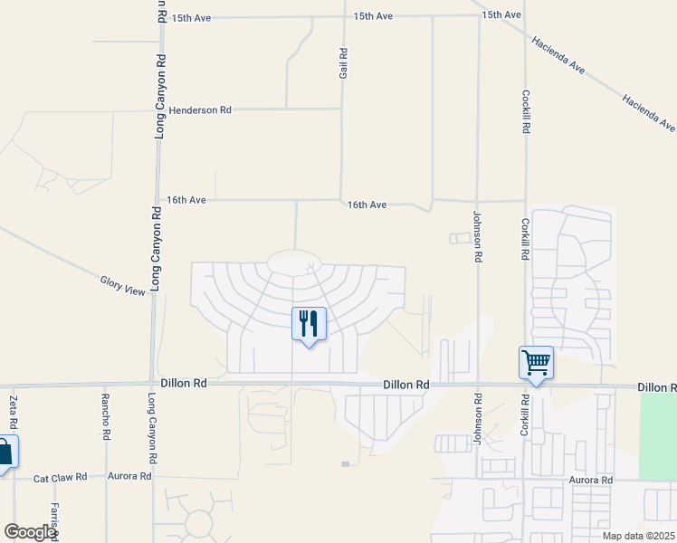 map of restaurants, bars, coffee shops, grocery stores, and more near 69545 Poolside Drive in Desert Hot Springs