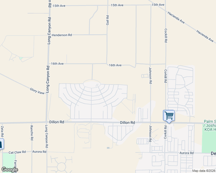 map of restaurants, bars, coffee shops, grocery stores, and more near 69545 Poolside Drive in Desert Hot Springs