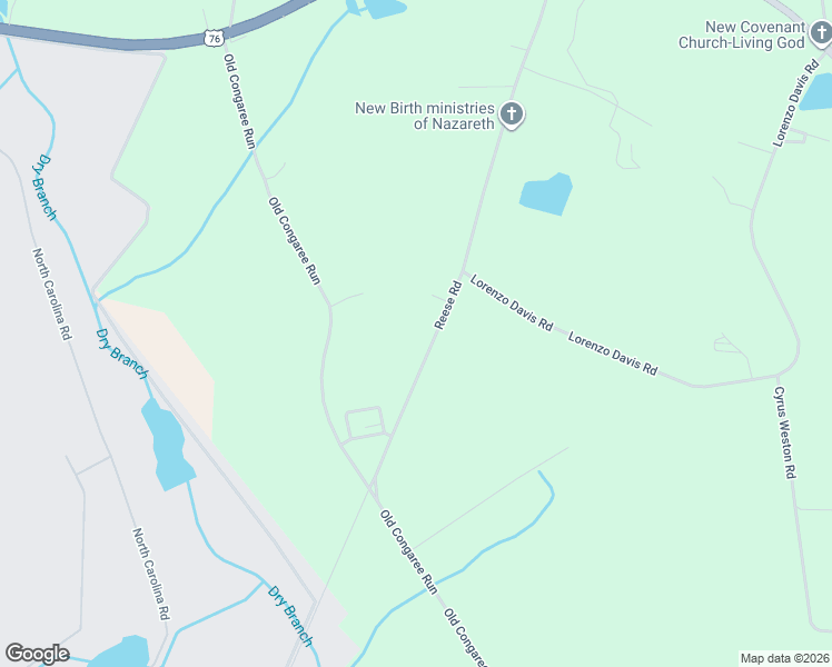 map of restaurants, bars, coffee shops, grocery stores, and more near 1332 Reese Road in Eastover