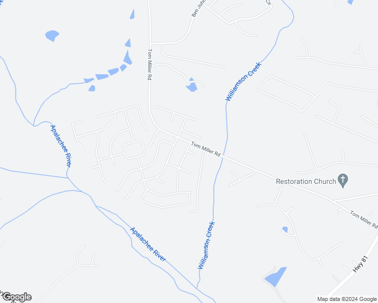 map of restaurants, bars, coffee shops, grocery stores, and more near Jacob Court in Barrow County