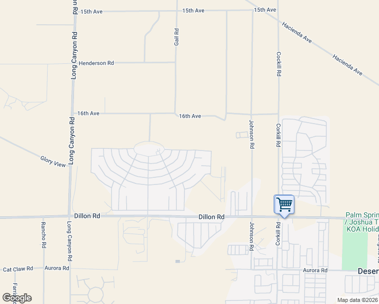 map of restaurants, bars, coffee shops, grocery stores, and more near 69601 Country Club Drive in Desert Hot Springs