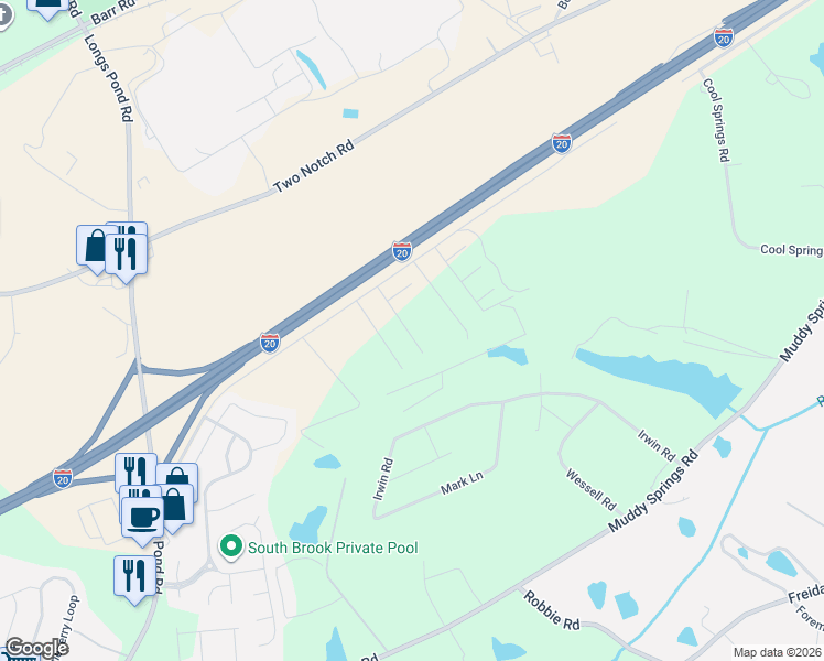 map of restaurants, bars, coffee shops, grocery stores, and more near 672 Whippoorwill Drive in Lexington