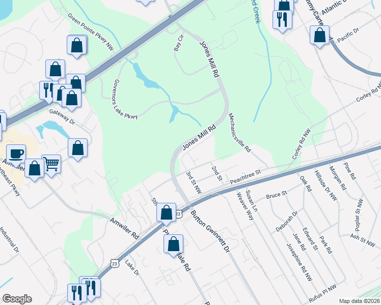 map of restaurants, bars, coffee shops, grocery stores, and more near 4229 Virginia Avenue Northwest in Atlanta