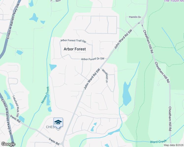 map of restaurants, bars, coffee shops, grocery stores, and more near 941 Brookmont Drive South West in Marietta
